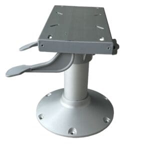 Aluminum pedestal mount with locking lever.