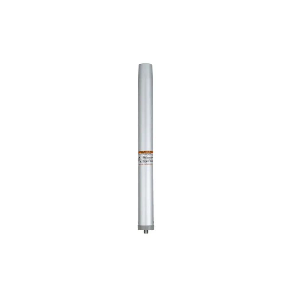 A white and orange tube is on the side of a pole.