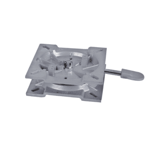 Here's an alt tag for the image: Swivel base with locking mechanism.