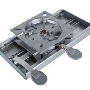 Swivel and slide mounting plate mechanism.