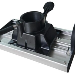 Industrial metal bracket with two handles.