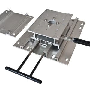 Aluminum swivel base with mounting plate.