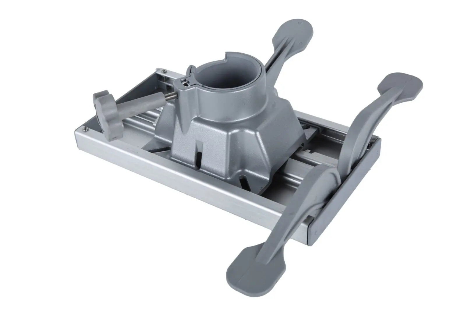 A gray machine with two spoons on top of it.