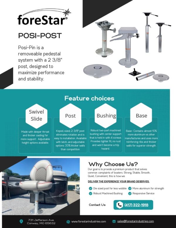 A picture of the post-post system for a boat.