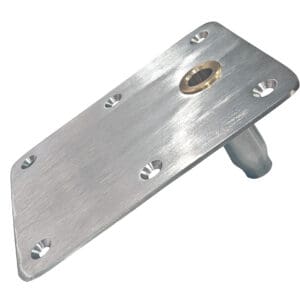 Metal plate with multiple holes and connector.