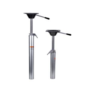Adjustable steel support jacks with handles.