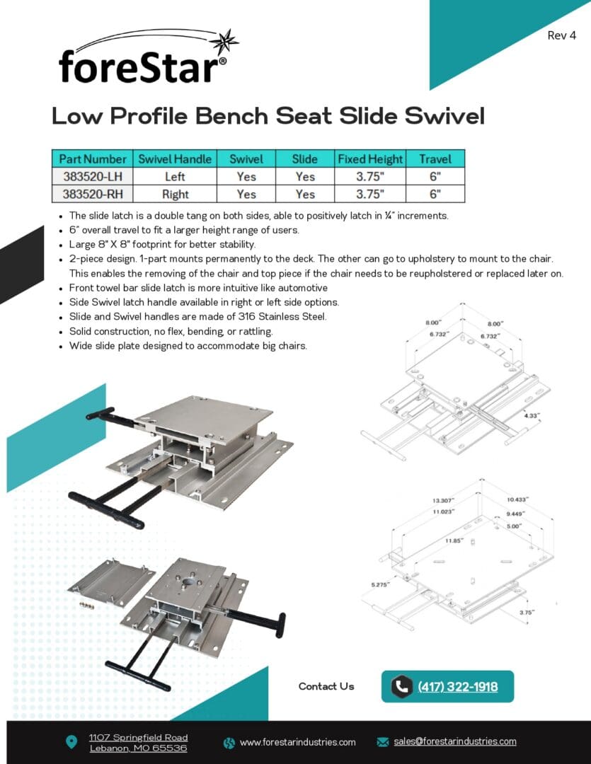 <h3>Deck Mount Swivel Slide</h3>