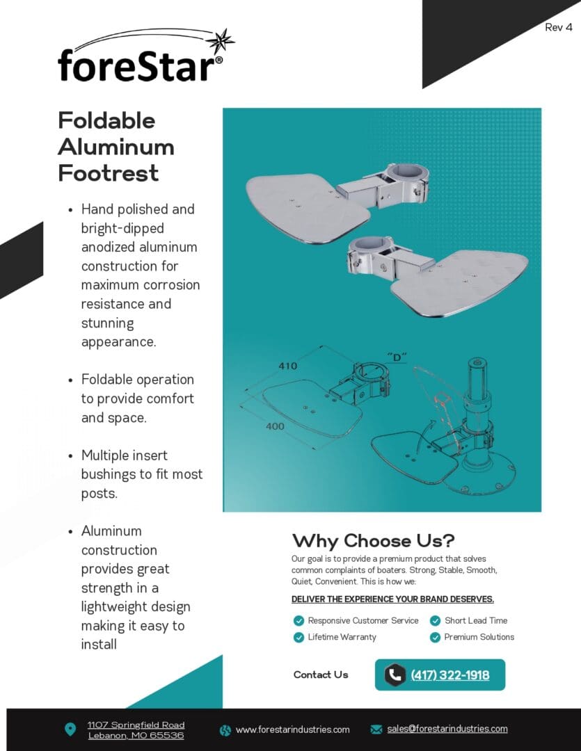 <h3>Foldable Aluminum Footrest</h3>